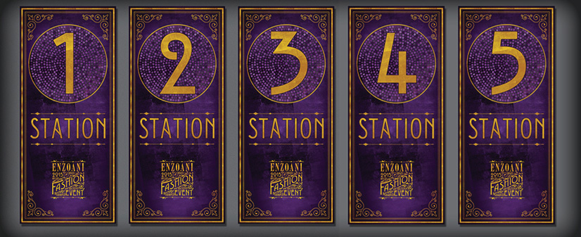 2015 Enzoani table menus and event collateral
