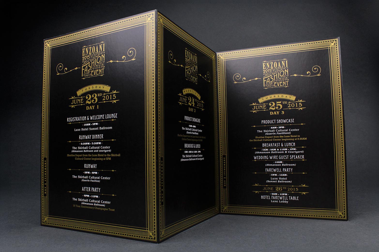 Enzoani event overview 2012 and 2013