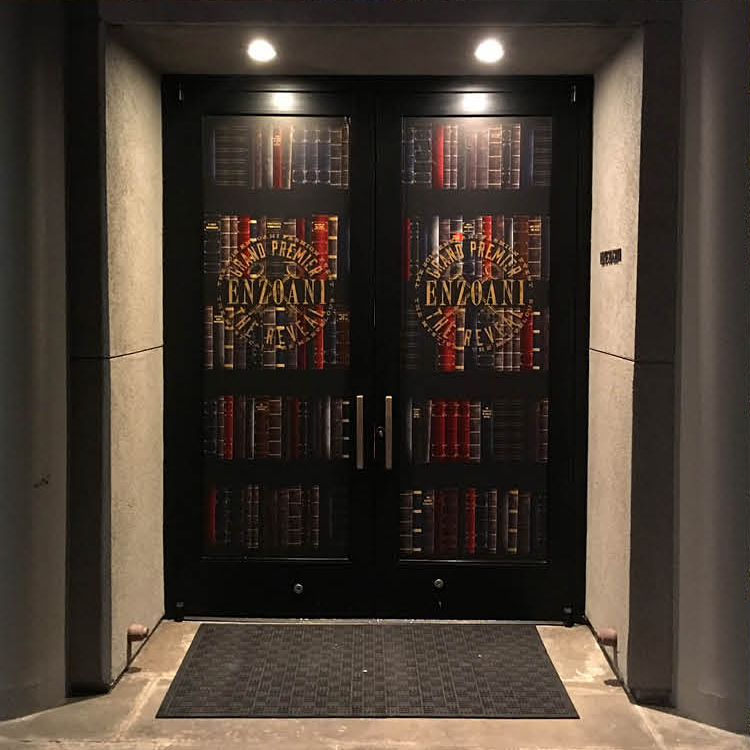 Speakeasy themed door stickers