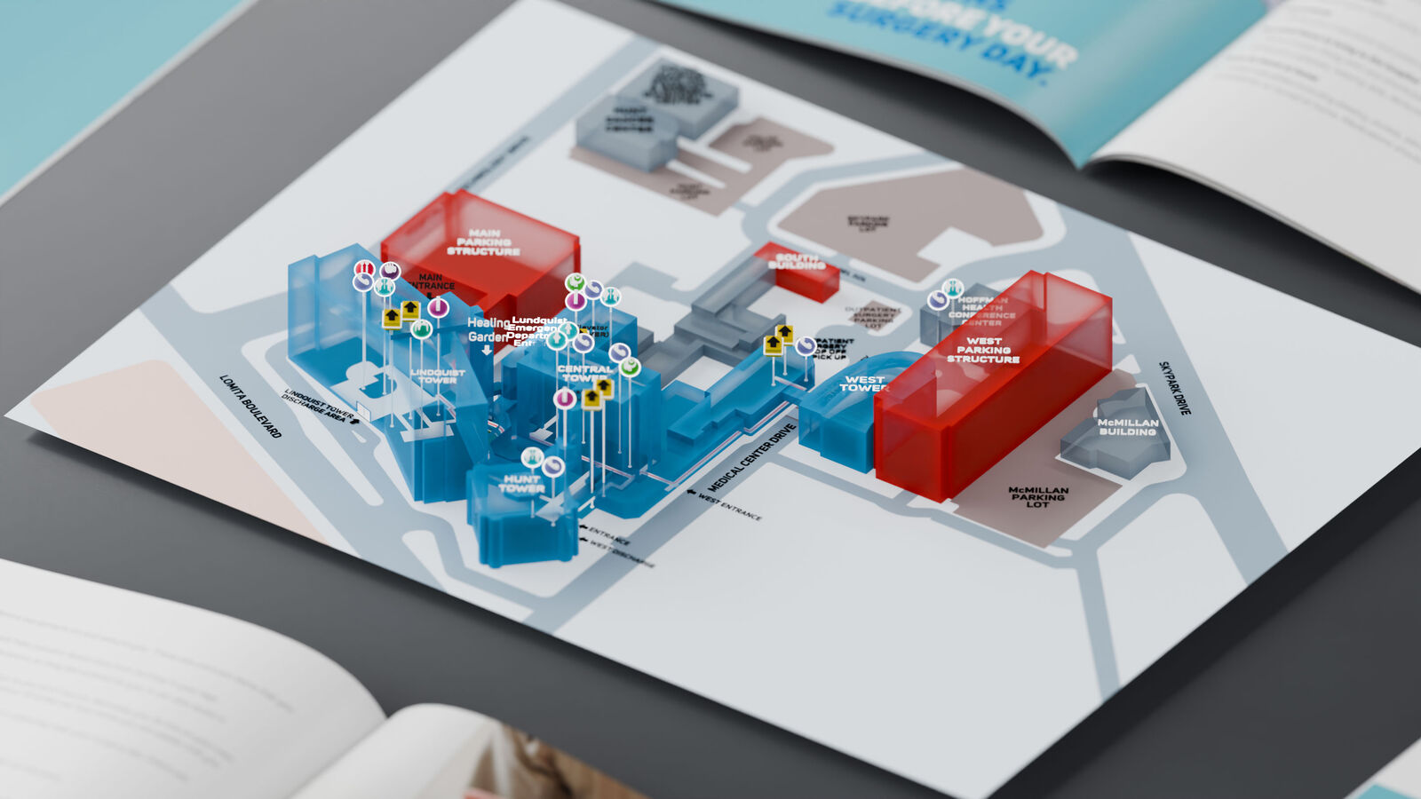 3D map of the Torrance Memorial campus from the healthcare publication system