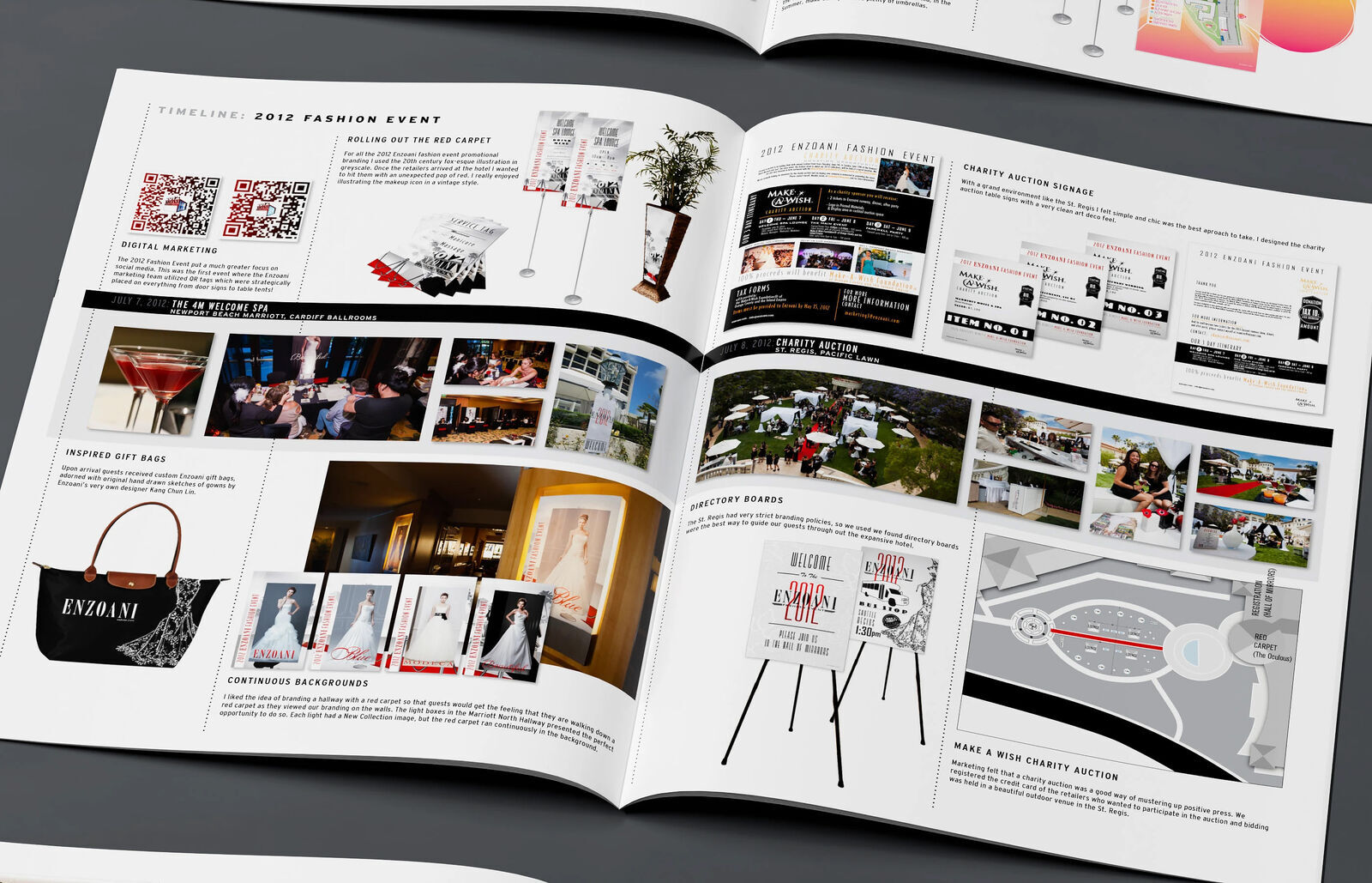 2012 Enzoani event book timeline spread