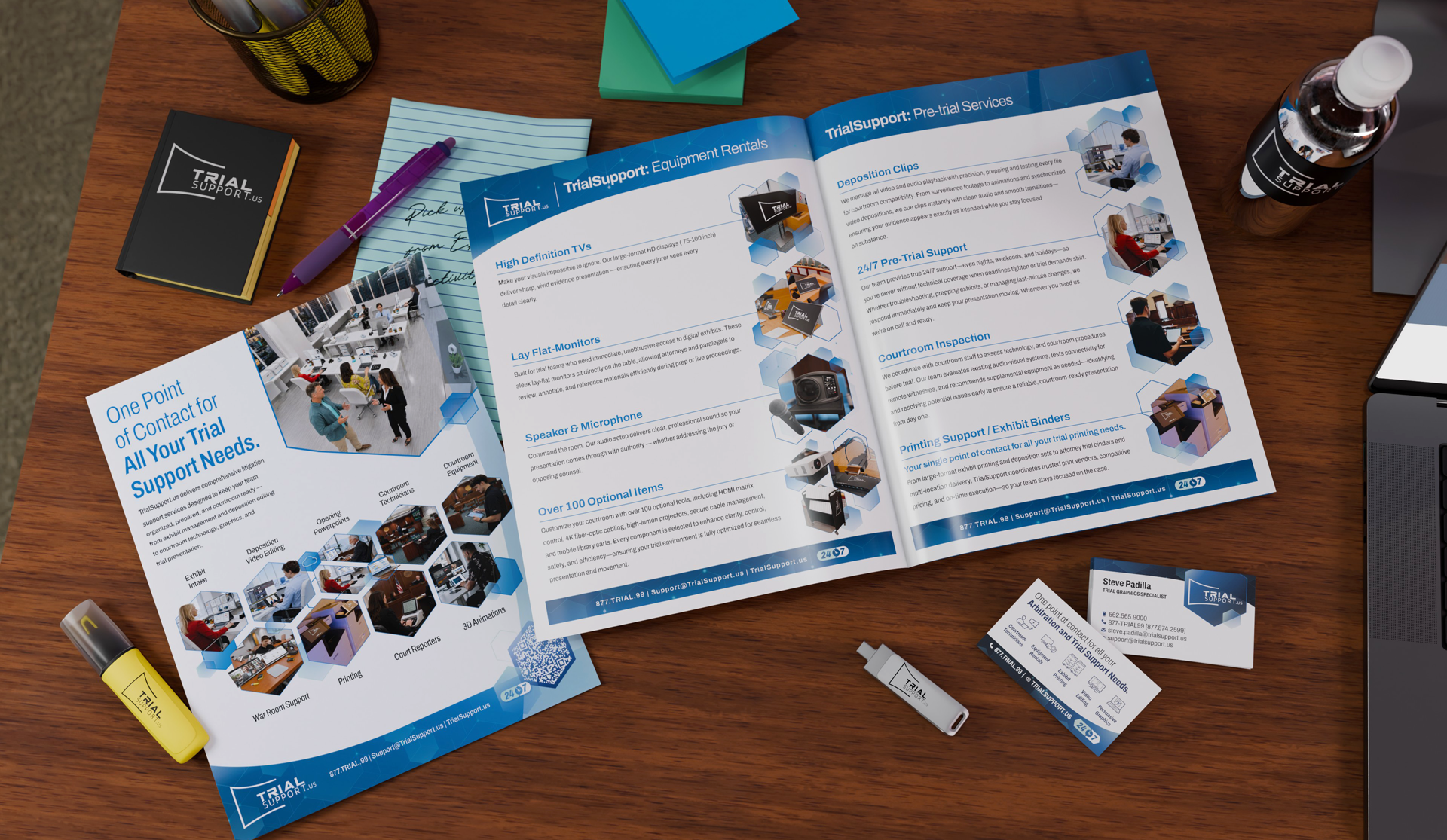 TrialSupport branded print campaign imagery