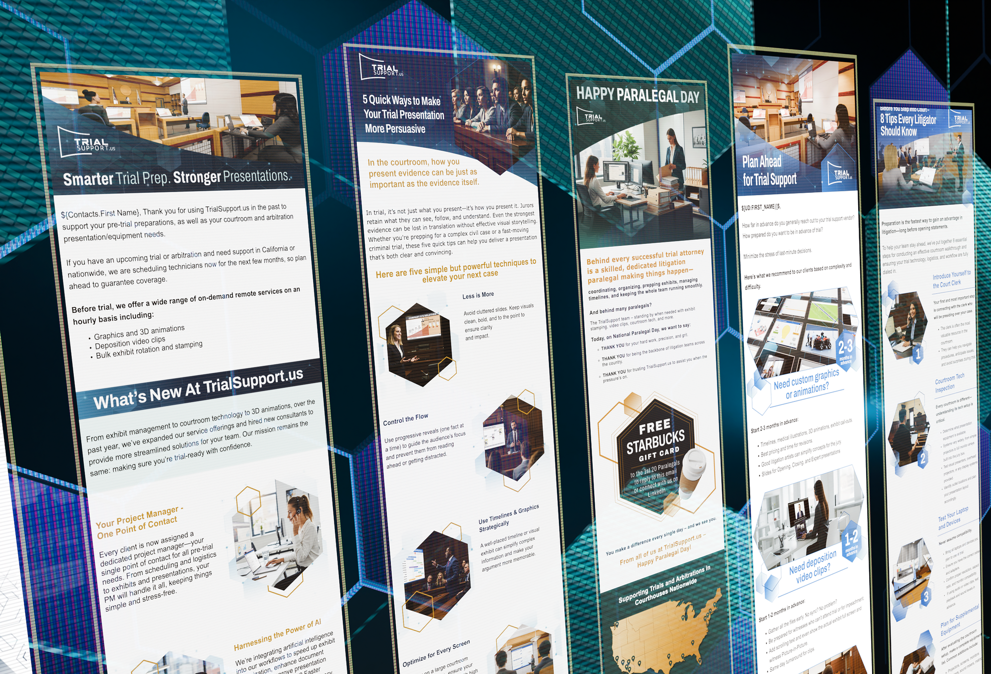 TrialSupport email campaign visuals