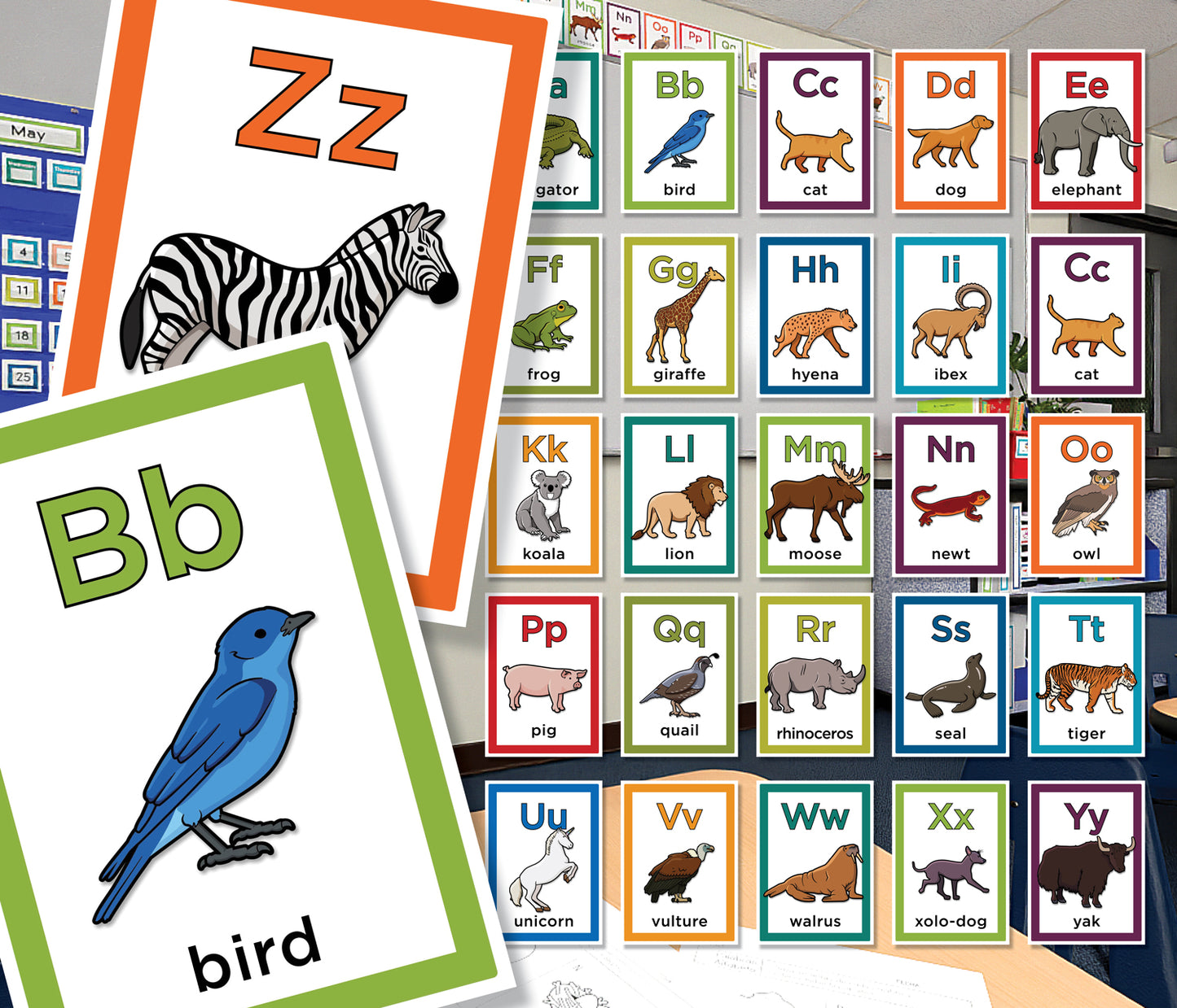 Alphabet Posters | Mid-Mod Colors | Printable Classroom Decor