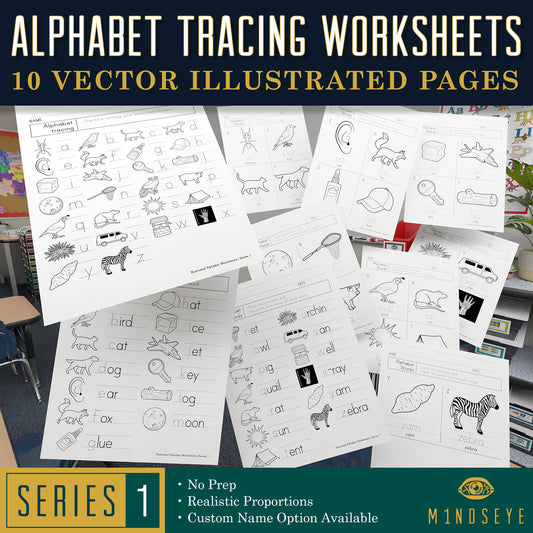 Printable Alphabet Tracing Worksheets: Series 1