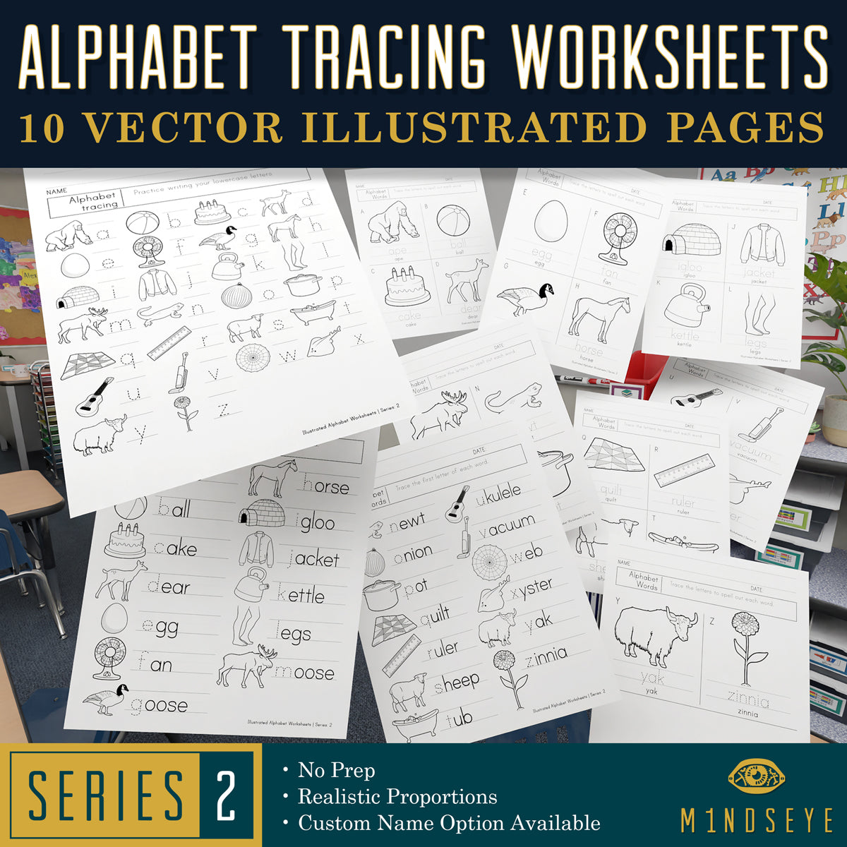 Printable Alphabet Tracing Worksheets: Series 2